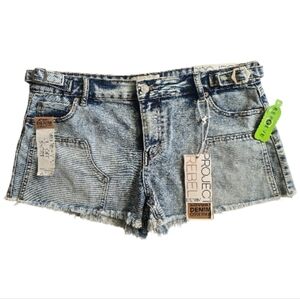 Project Rebel Mid Rise Mini Cut Off Denim Shorts Size 15